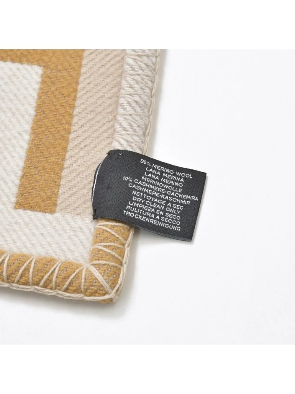 Hermes Avalon Blanket Beige Brown Wool Cashmere